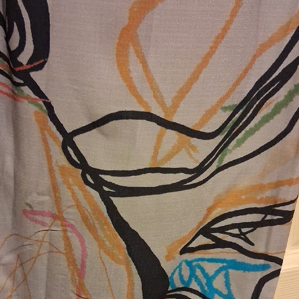 Abstract Face Print Wide Leg Pants - Gray - Picture 4 of 6